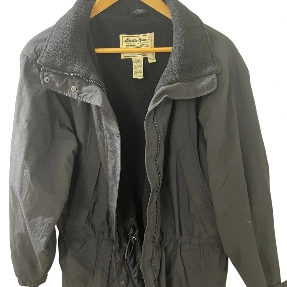 Eddie Bauer Polartec Black 100% Nylon Polyester Women’s Size Large Jacket